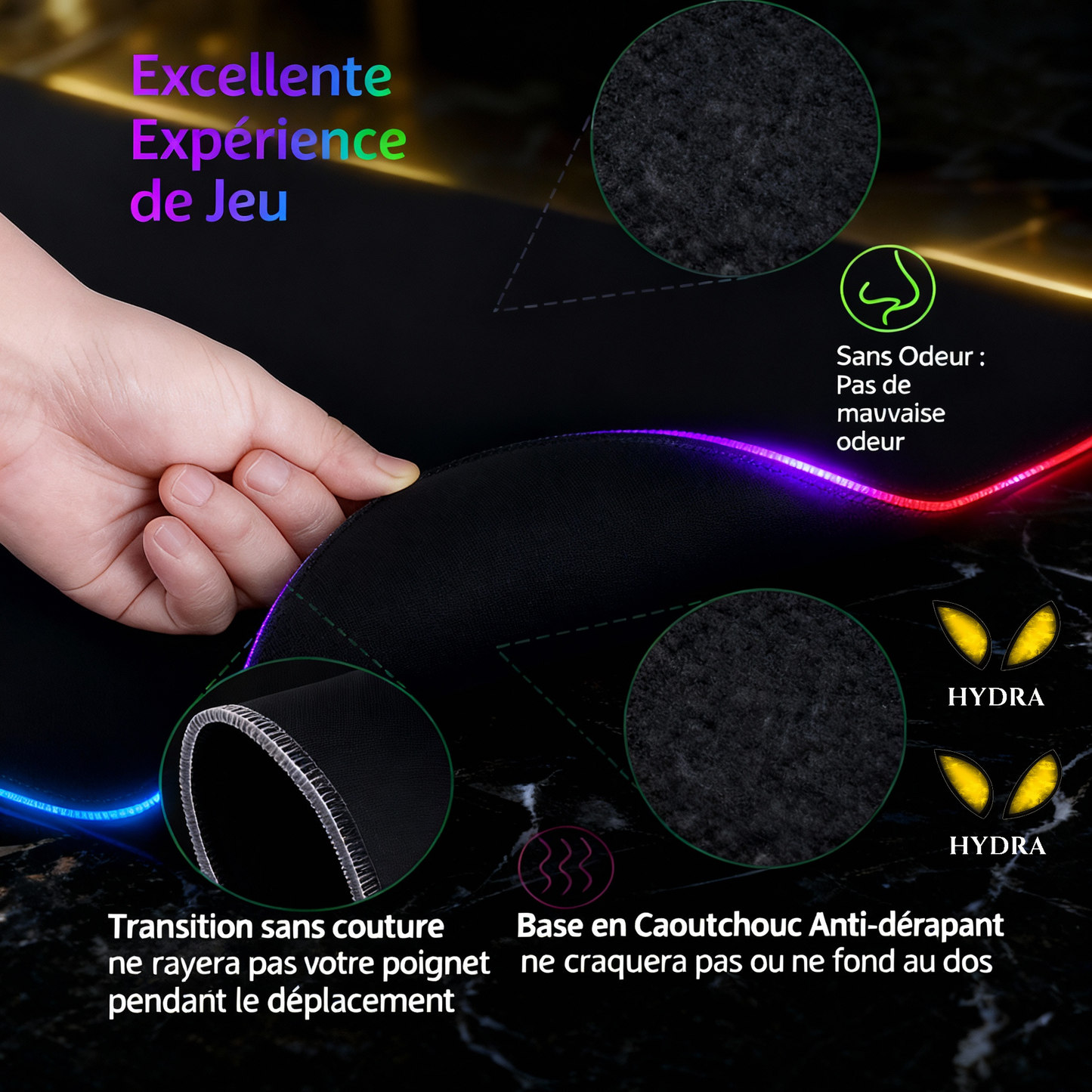 TAPIS GAMING INSPIRATION NIKA RGB